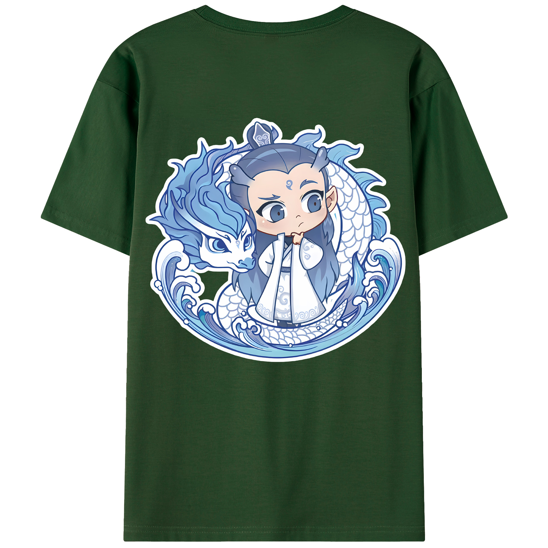 （画像用） Ne Zha 2 ナタ 魔童の大暴れ 綿100％半袖Tシャツ（背面プリント）